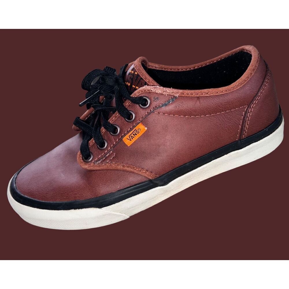 Unisex Vans Leather Low Tops Skate Shoes Sneakers Size 6.5 - Picture 2 of 8